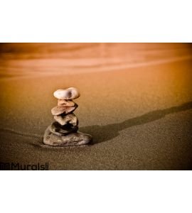 Stone stack. Zen symbol of luck and calming Wall Mural