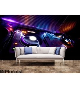 Glowing DJ Equipment Wall Mural Wall art Wall decor
