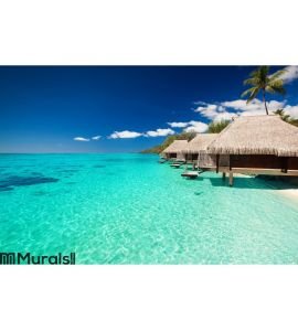 villas-on-the-tropical-beach-wall-mural.jpg Wall Tapestry tapestries