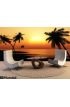 Tropical Sunset Palms Silhouette Wall Mural Wall Tapestry tapestries