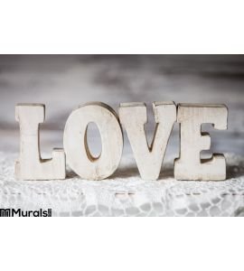 Love Wooden Letters Wall Mural
