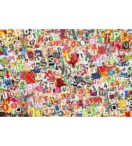 Colorful Letters Collage Wall Mural