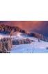 Winter Scene Colorful Sunset Over Snow Covered Trees Idyllic Mountain Landscape Wall Mural Wall Tapestry tapestries