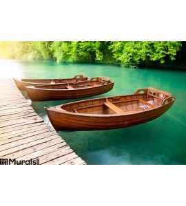 Wooden Boats Wall Mural