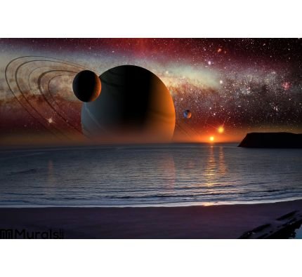 Science Fiction Landscape Wall Mural Wall Tapestry tapestries