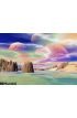 3D rendered fantasy alien planet. Rocks and sky. Mountain, picture. Wall Mural Wall Tapestry tapestries