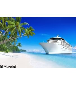 3D Cruise Ship Wall Mural Wall Tapestry tapestries