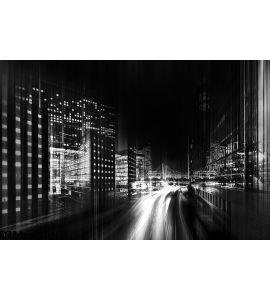 Abstract Black White Photo City Wall Mural
