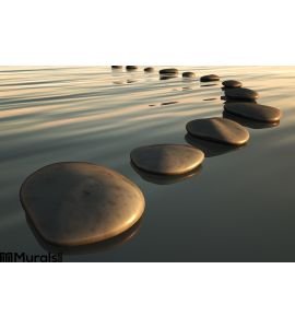 Step Stones Sunset Wall Mural Wall Tapestry tapestries