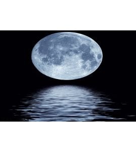 Full Moon Over Water Wall Mural
