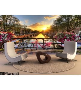 Amsterdam Summer Sunrise Wall Mural Wall Tapestry tapestries