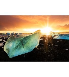 Beach Ice Sunset Wall Mural Wall Tapestry tapestries