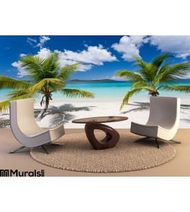Palm Tree Tropical Island Beach Wall Mural Wall Tapestry tapestries