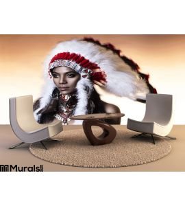 American Indian Woman Wall Mural Wall Tapestry tapestries