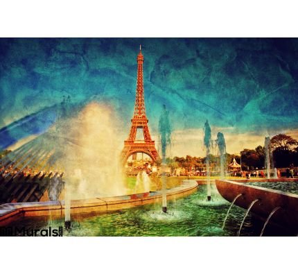 Eiffel Tower Fountain Paris France Vintage Wall Mural Wall Tapestry tapestries