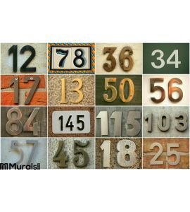 House Numbers Wall Mural Wall art Wall decor