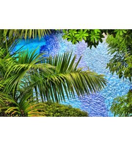 Background Palm Branches Wall Mural