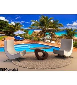 Pool Hotel Tropical Beach Seychelles Wall Mural Wall art Wall decor