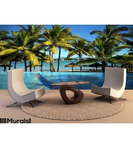 Pool Tropical Beach Wall Mural Wall Tapestry tapestries