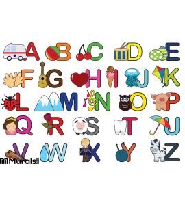 Alphabet letters Wall Mural Wall Tapestry tapestries