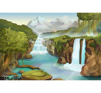 Forest Waterfall Landscape Wall Mural Wall Tapestry tapestries