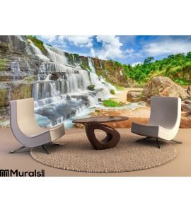 Pongour waterfall Wall Mural Wall Tapestry tapestries
