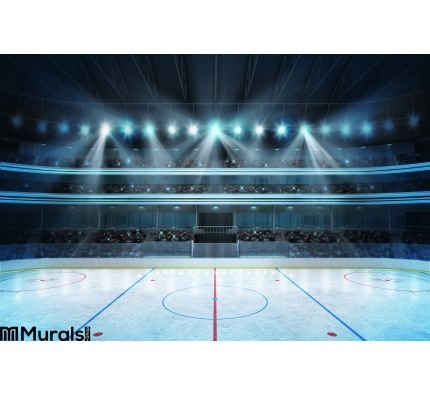 Hockey Stadium Fans Crowd Empty Ice Rink Wall Mural Wall Tapestry tapestries