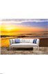 Golden sunrise sunset over the sea ocean waves Wall Mural Wall Tapestry tapestries