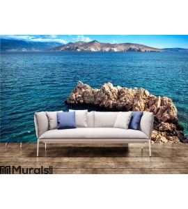 Rocks on cliffs and waves in the ocean Wall Mural Wall art Wall decor