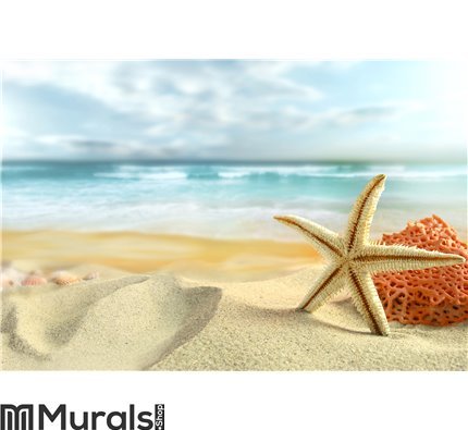 Starfish on the Beach Wall Mural Wall Tapestry tapestries
