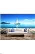 Yacht and wooden platform Wall Mural Wall Tapestry tapestries