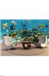 Panorama in a coral reef with shoal of fish Wall Mural Wall Tapestry tapestries