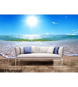 Summer sea landscape with the solar sky Wall Mural Wall art Wall decor