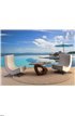 Beach chair with umbrella on private pool Wall Mural Wall Tapestry tapestries
