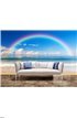 Beautiful sea with a rainbow in the sky Wall Mural Wall Tapestry tapestries